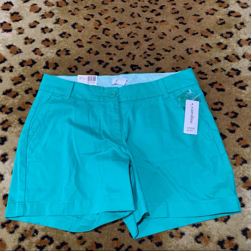 Crown and Ivy Caroline shorts, NWT, 4, jade